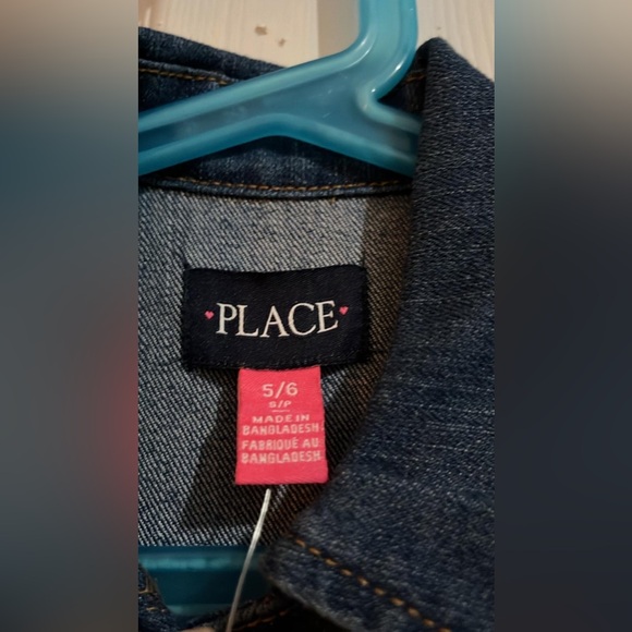 (Z) The Children’s Place Girl's Long Sleeve Denim Jean Blue Jacket, 5/6 - Picture 4 of 4